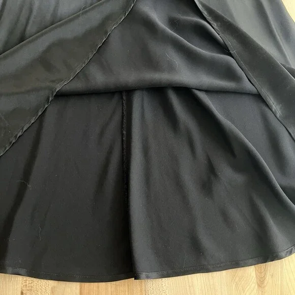 Vintage 90s XOXO Sleeveless Bias Cut Tank Dress High Neck Shiny Shimmer Black S - Picture 7 of 12